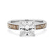 Deer Antler Princess Cut Ring for Women | 4mm Sterling Silver Band