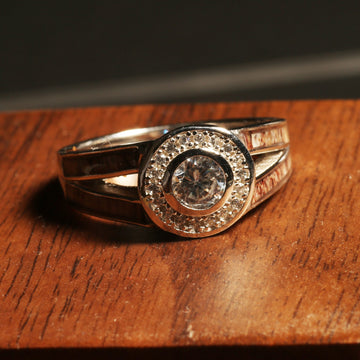Deer Antler Halo Ring for Women | 5mm Sterling Silver Band 7