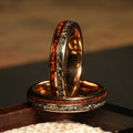 Rose Gold Meteorite Dinosaur Bone Ring for Women | 4mm Tungsten Band