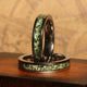 Silver Moss Agate Wedding Band for Women | 4mm Tungsten Ring