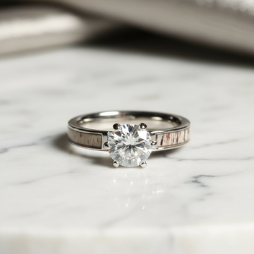 Deer Antler CZ Ring for Women | 4mm Sterling Silver Band 3